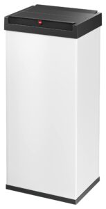 hailo big-box swing xl waste bin | 1 x 52 liters / 13.7 gallons | self-closing swing lid | steel sheet | bin liner clamping frame | waste bin kitchen rectangular | made in germany | white 0860-231