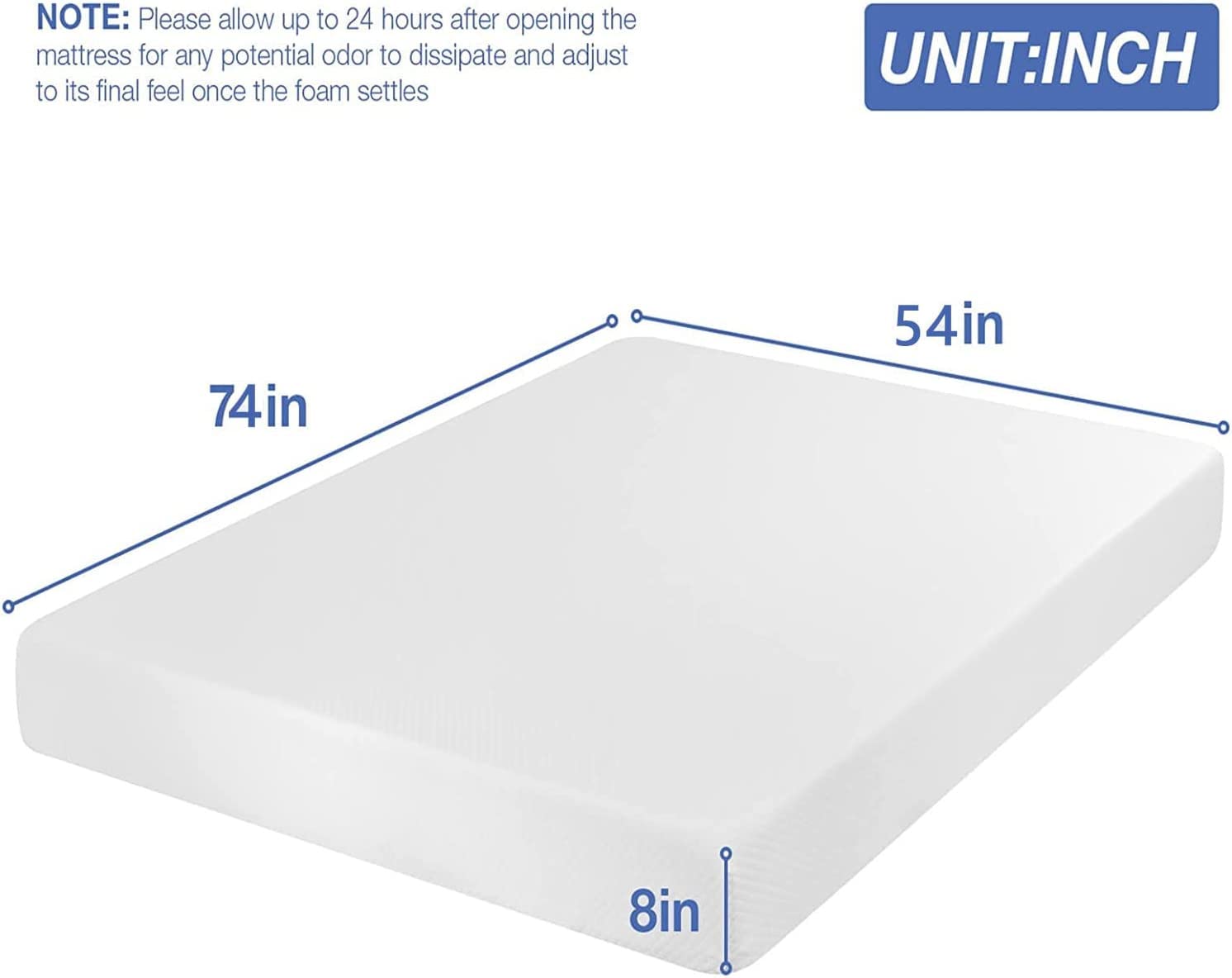 FLL Full Mattress, 8 inch Medium Firm Feel Gel Memory Foam Mattress with CertiPUR-US Certified Full Size Mattresses for Cool Sleep