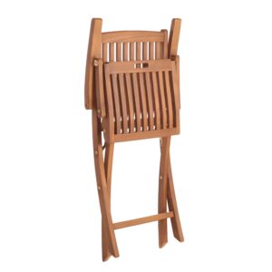 Nordic Style Folding Chair for Indoor and Outdoor Use - Patio, Balcony, Dining (w/Arm Rests, Brown)