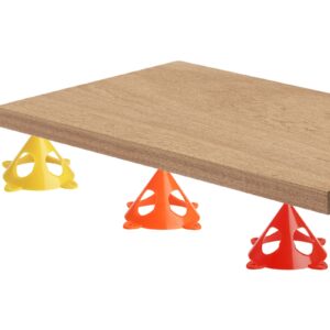 Bekith 60 Pack Cone Canvas and Cabinet Door Risers, Cone Painting Stands, Paint Pyramid Stands, Canvas Stands for Paint Pouring, 3.5"x2", Yellow, Red, Orange