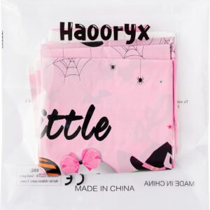 Haooryx 3 Pack Little Boo Table Covers Halloween Party Decoration Supplies, Plastic Rectangle Tablecloth Disposable Tablecover for Little Boo Theme Party Kids Birthday Baby Shower Decor, 108 x 54 Inch