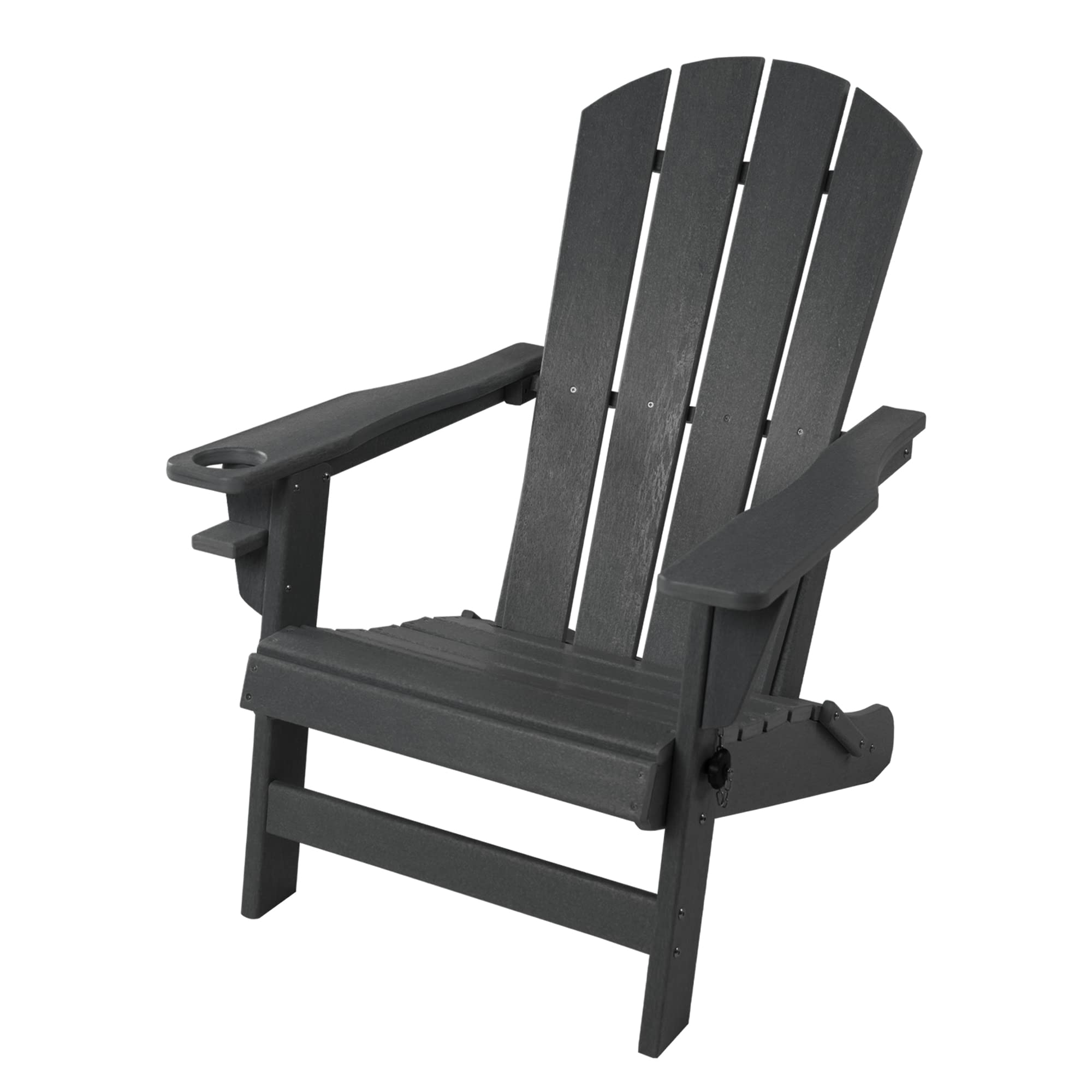 Kozyard Folding Adirondack Chair, Patio Outdoor Chairs, HDPE Plastic Resin Deck Chair, Painted Weather Resistant, for Deck, Garden, Backyard & Lawn Furniture, Fire Pit, Porch Seating (Gray)