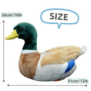 FRANKIEZHOU Realistic Mallard Duck Plush-12”Long, Lifelike Duck Stuffed Animal, Duck Plush, Soft Duck PlushToys,Pillow for Kids,Gifts for Kids,Baby Gift,Cute Plush,Home Decor,Pet Favorite