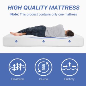 FLL Full Mattress, 8 inch Medium Firm Feel Gel Memory Foam Mattress with CertiPUR-US Certified Full Size Mattresses for Cool Sleep