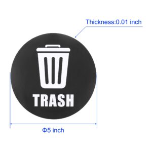 M METERXITY 6 Pack Recycle Sticker - Home Trash Can Labels, Strong Adhesion & Smooth Surface, Apply to Kitchen/Garden Trash Bin (5 Inch, White on Black)