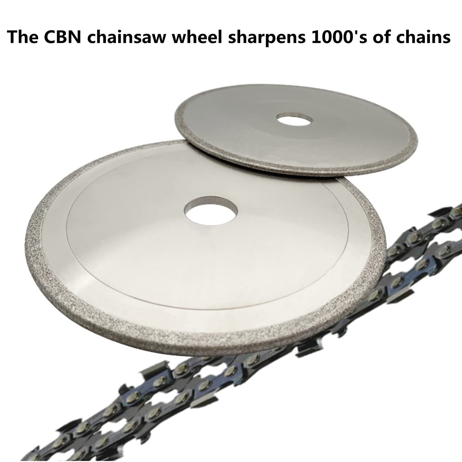 CBN Chainsaw Grinding Wheel 5-3/4" Dia, 3/16" Thick, 7/8" Arbor for 3/8" and .404 Pitch Steel Chains (3/16 inch Thick)