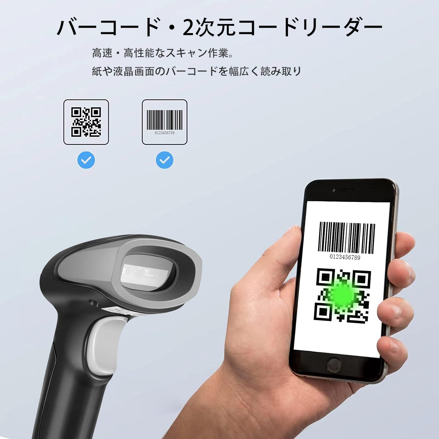 THARO USB 2D QR Handheld Barcode Scanner Wired, 2D 2.4G Wireless Barcode Scanner, Fast Scan for Windows Mac and Linux PC Computer Plug and Play (2D Wireless)