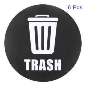 M METERXITY 6 Pack Recycle Sticker - Home Trash Can Labels, Strong Adhesion & Smooth Surface, Apply to Kitchen/Garden Trash Bin (5 Inch, White on Black)