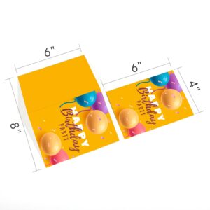 Birthday Cards Bulk, 50 Large 4x6 Inch Assorted Greeting Notes with Envelopes and Stickers, 10 Unique Designs, Thick Card Stock Box Set, Blank Inside