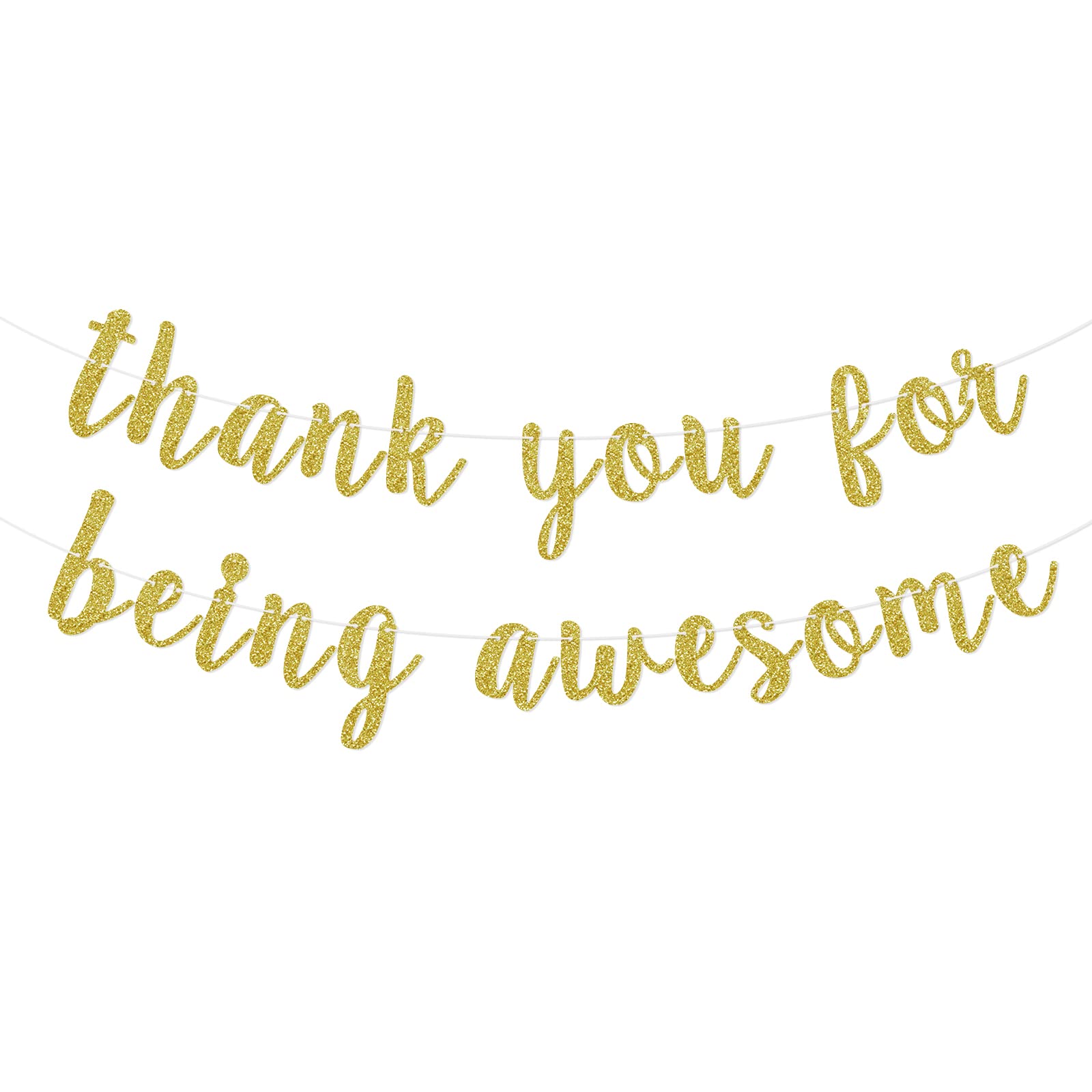 Suagelaz Thank You for Being Awesome Banner, Inspirational Appreciation, Birthday, Friendship, Graduation Banner for Employee, Best Friend, Teacher, Coworkers (Gold)