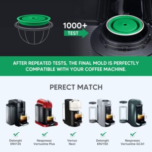 Refillable Vertuo Coffee Capsules DISCS Reusable filters Refillable Coffee PodS for VERTUOLINE & VERTUO capsules, compatible with VERTUOLINE & VERTUO pods