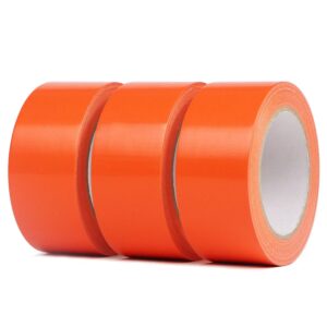 amogato 3 roll heavy duty duct tape-professional grade outdoor waterproof duct tape, hand tearable, repair duct tape for industrial, professional use,1.88 inch x 30 yards,orange