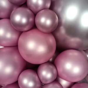 100 Pack Chrome Metallic Pink Balloons Different Sizes 18 12 10 5 Inch KIRIKOU Party Balloons for Birthday Valentines Baby Shower Bridal Wedding Party Decors