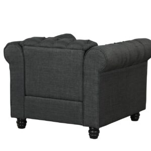 US Furnishing Living Room, Chair for Living Room Furniture Sets, Linen Fabric, Dark Grey (Chair)