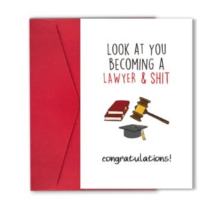 chomerry lawyer graduation card, congratulation become a lawyer, grad card for law student