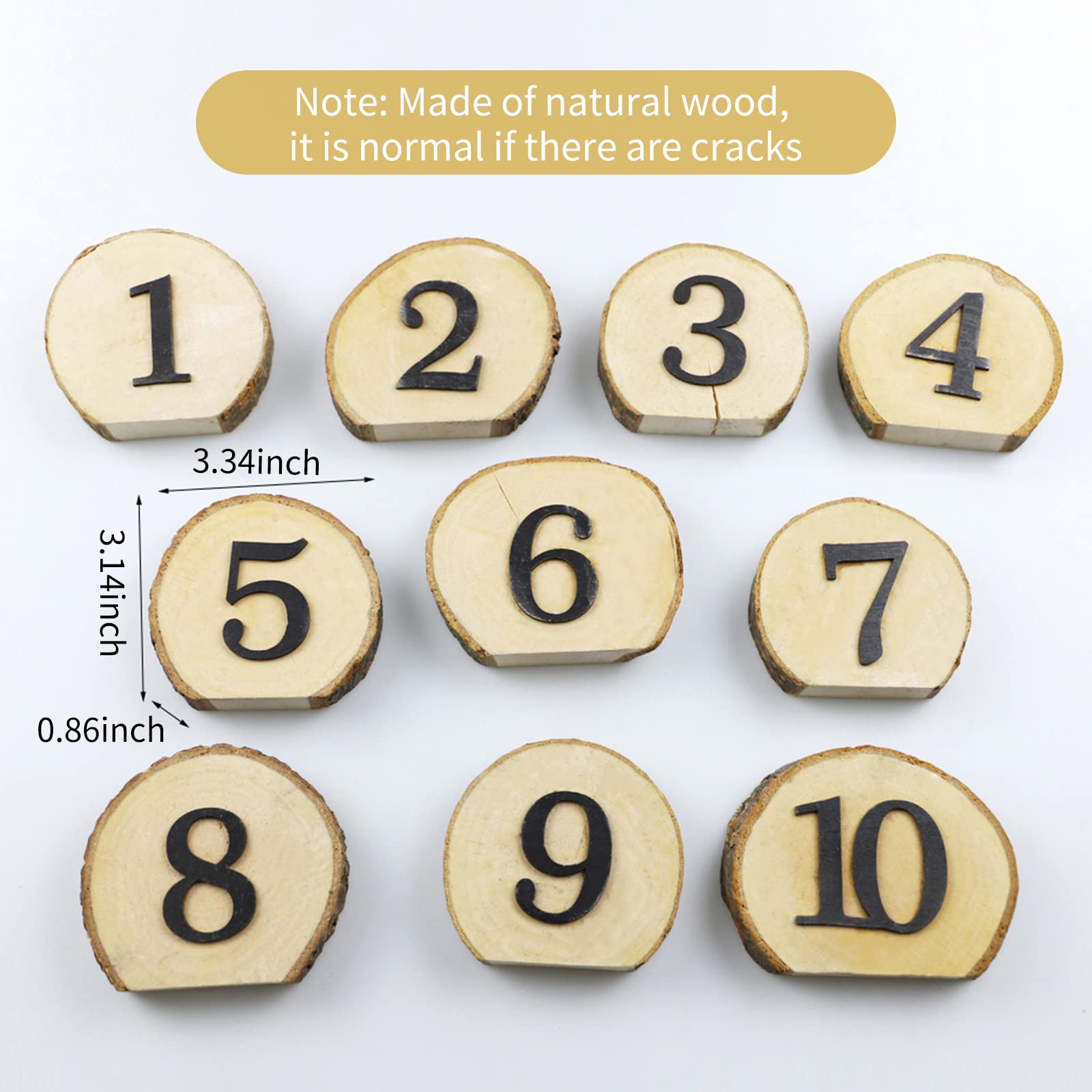 Andoer Wedding Table Number, 1-10 Wooden Table Number Rustic Party Wedding Decoration Number Blocks Professional Table Numbers For Wedding Reception And Table Party Decorations