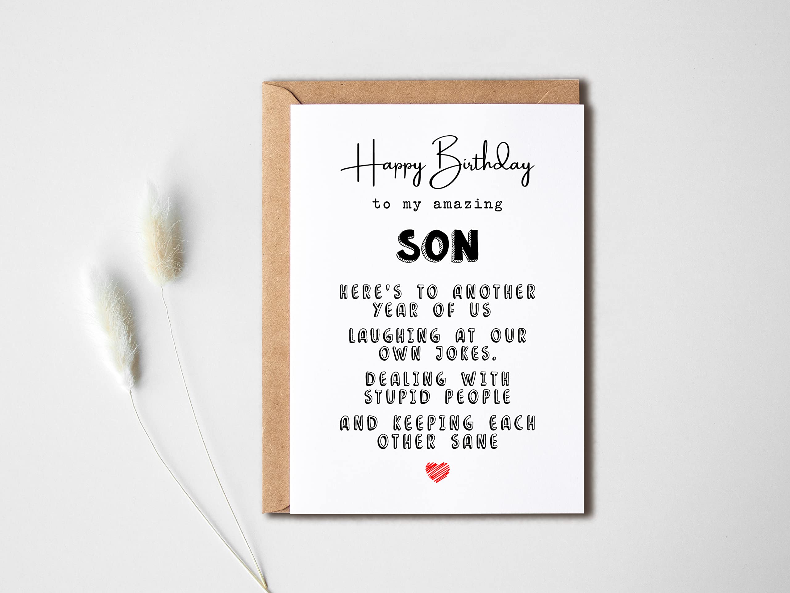 KrysDesigns Birthday Card Son - Greeting Card - For Son - Happy Birthday To My Amazing Son - Funny Card For Son - Quote Queen Cards 5 x 7 inches