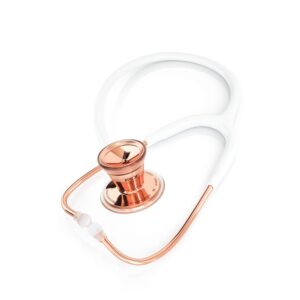 MDF Instruments Rose Gold ProCardial Cardiology Stethoscope + MDF Stethoscope Hard Case for Classic Cardiology, MD One and Acoustica Stethoscopes