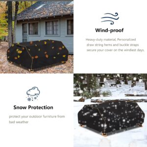 Bitubi 70 / 72 Inch Waterproof Picnic Table Cover With Bench Covers,Classic Black Wind Dust Proof Anti-UV, 72”Outdoor Cover For Picnic Table