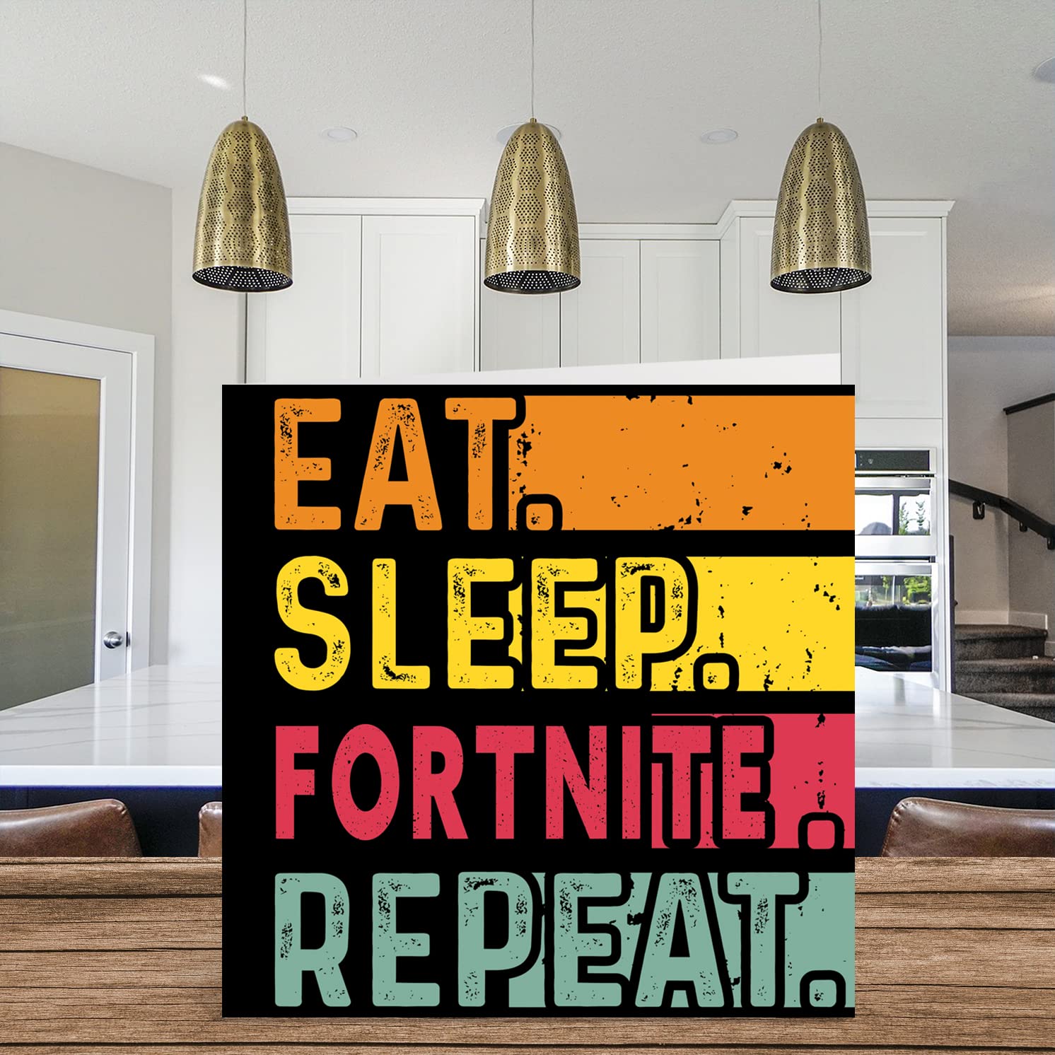 Birthday Card Funny for Her or Him - Eat, Sleep, FN, Repeat - Happy Birthday Cards for Gaming Video Game Lovers Gifts, 5.7 x 5.7 Inch Birthday Greeting Cards for All Occasions Kids or Adult