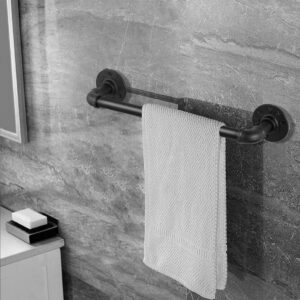 Industrial Pipe Towel Rack Towel Bar 32 Inch, Heavy Duty Wall Mounted Rustic Farmhouse Bath Towel Holder for Bath Bathroom Kitchen