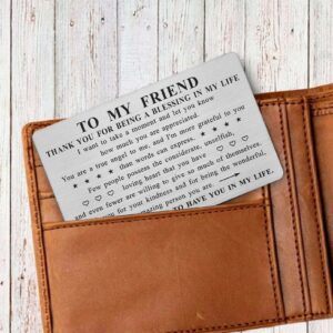 ABNTY Friend Gifts for Women, Thank You for Being a Friend Card, Appreciation Friend Gifts, Steel Engraved Wallet Card Insert