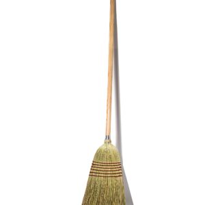 Tidy Tools Corn Broom with Wood Handle Heavy Duty Indoor Outdoor Broom (1 1/4 Inch Handle)