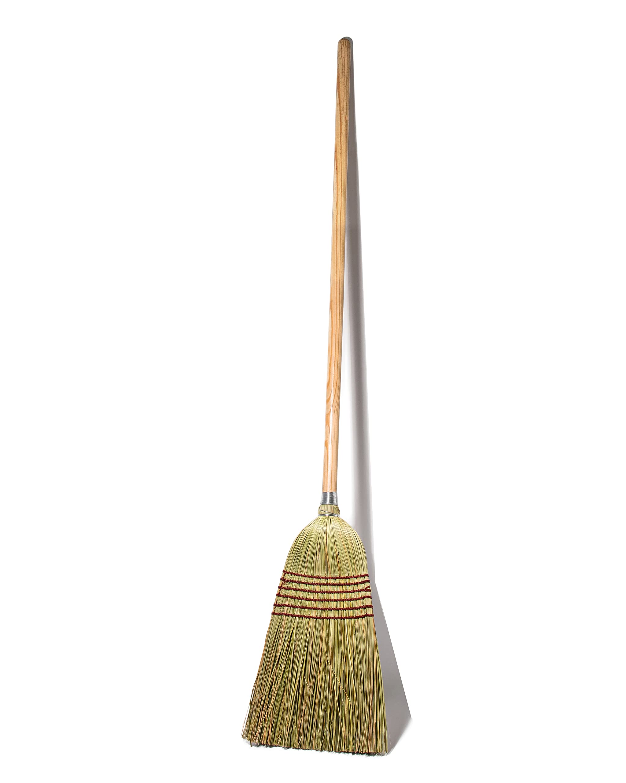 Tidy Tools Corn Broom with Wood Handle Heavy Duty Indoor Outdoor Broom (1 1/4 Inch Handle)