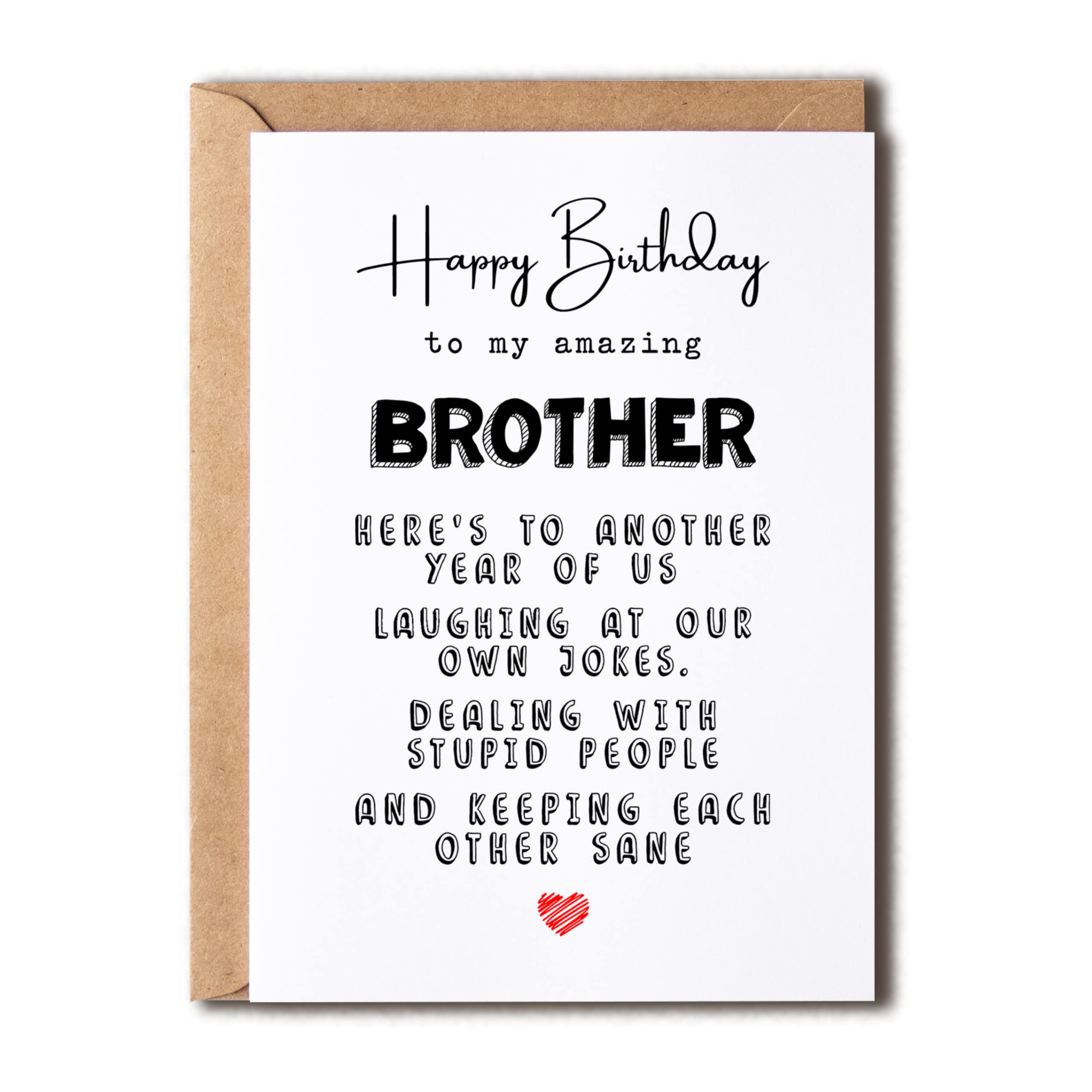 KrysDesigns Birthday Card Brother - Greeting Card - For Brother - Happy Birthday To My Amazing Brother - Funny Card For Brother - Quote Queen Cards