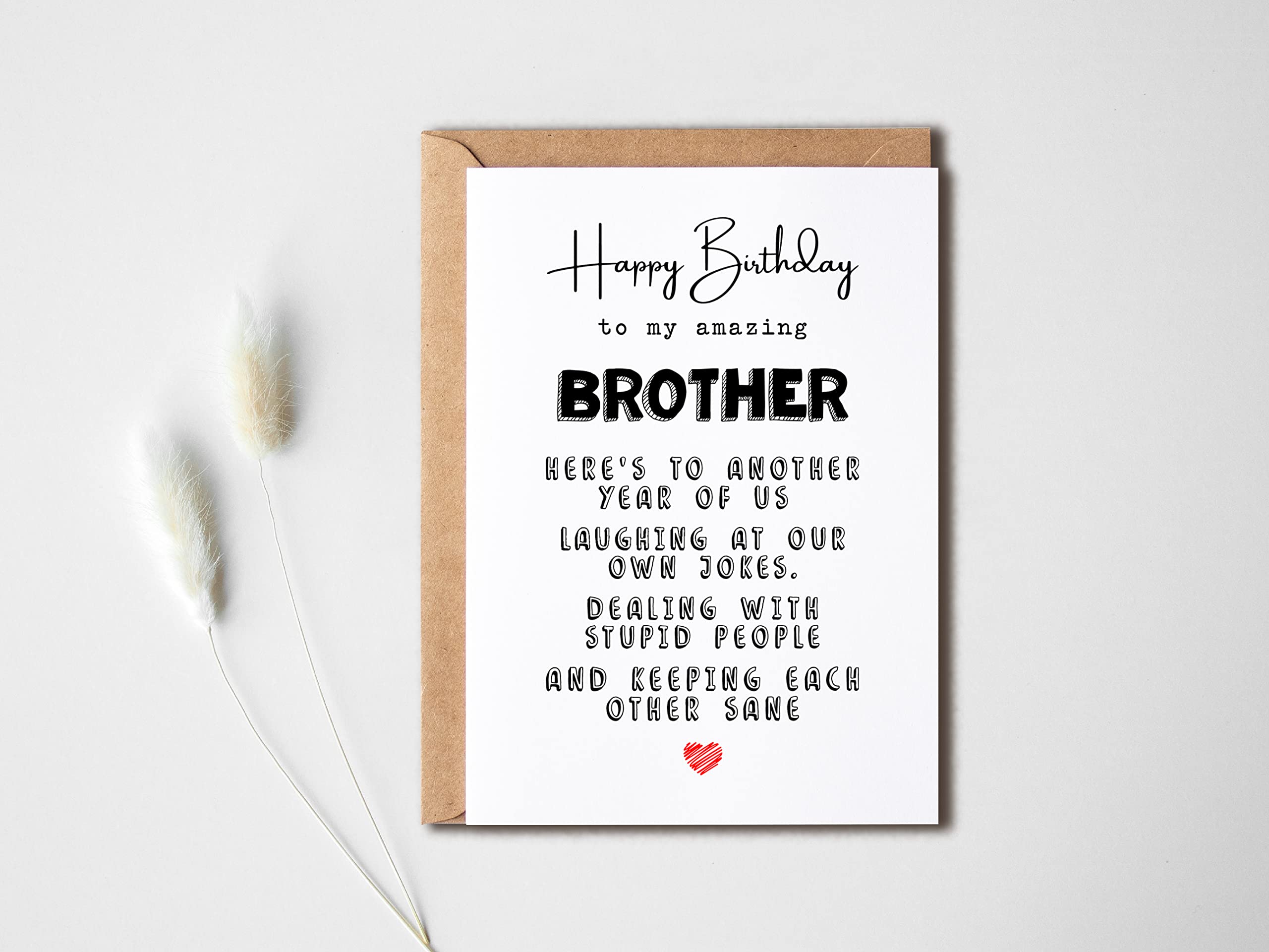 KrysDesigns Birthday Card Brother - Greeting Card - For Brother - Happy Birthday To My Amazing Brother - Funny Card For Brother - Quote Queen Cards