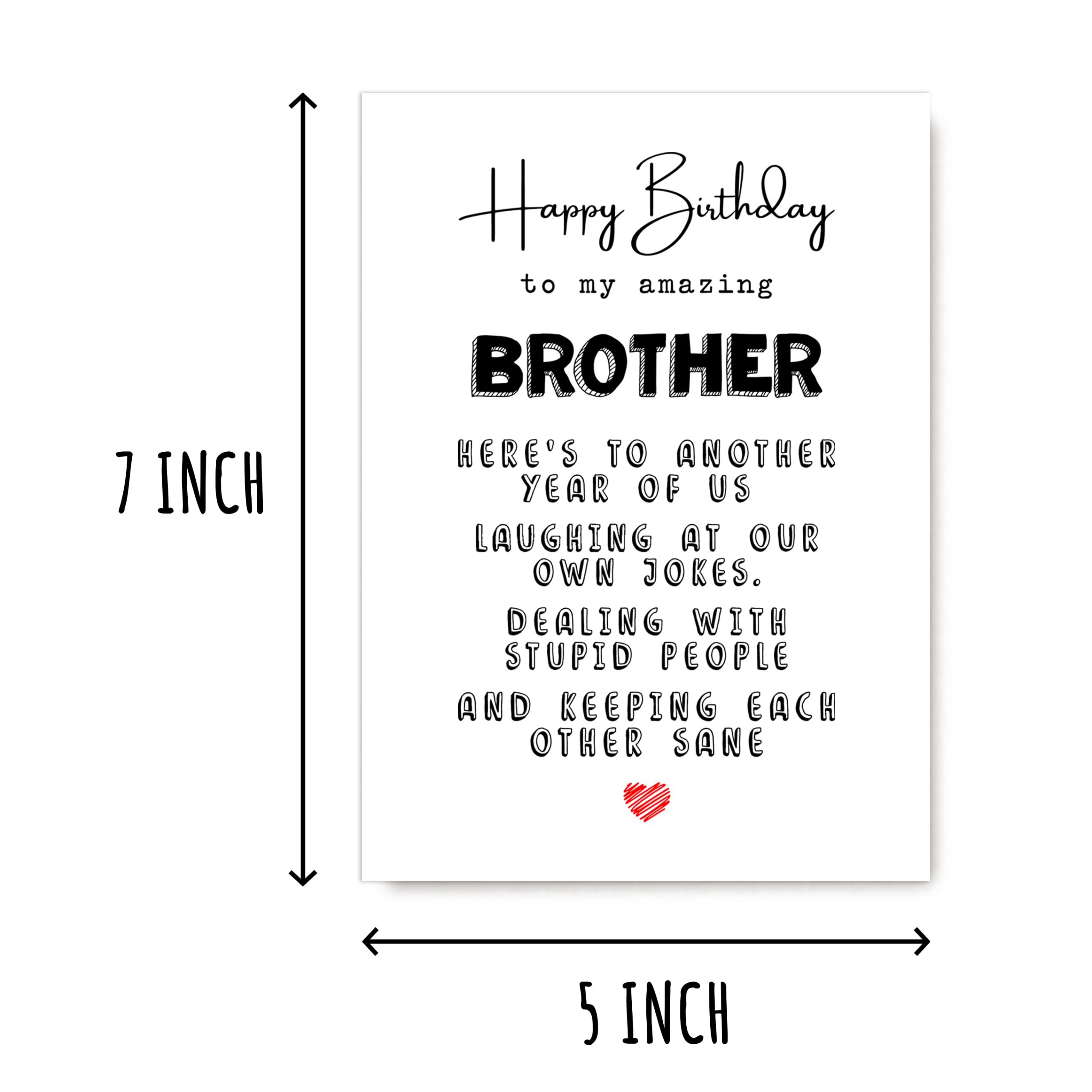 KrysDesigns Birthday Card Brother - Greeting Card - For Brother - Happy Birthday To My Amazing Brother - Funny Card For Brother - Quote Queen Cards