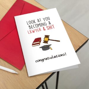 Chomerry Lawyer Graduation Card, Congratulation Become a Lawyer, Grad Card for Law Student