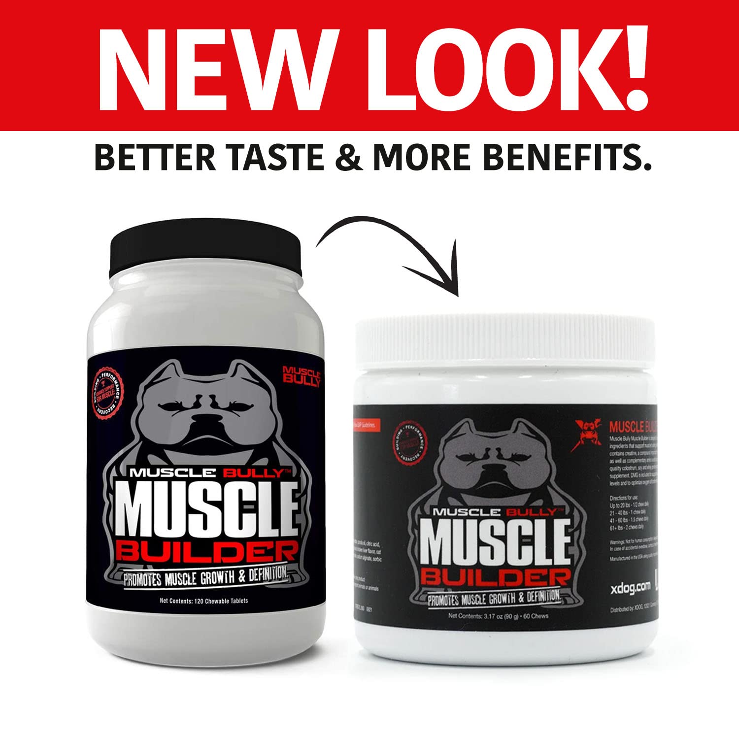 Muscle Bully Muscle Builder for Dogs - Combines Clinically Proven Muscle Building Ingredients That Support Muscle Growth, Size, Definition and Endurance. Ultimate Canine Muscle Building Supplement.