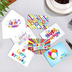 Birthday Cards Bulk, 50 Large 4x6 Inch Assorted Greeting Notes with Envelopes and Stickers, 10 Unique Designs, Thick Card Stock Box Set, Blank Inside