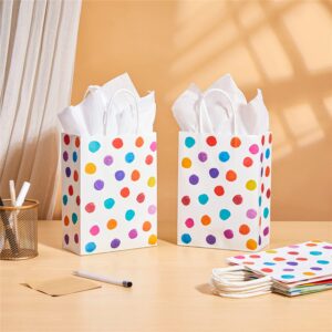 SUNCOLOR 24 Pack 9" Small Party Favor Bags Goodie Bags for Birthday Party Gift Bags With Handle(Polka Dot)