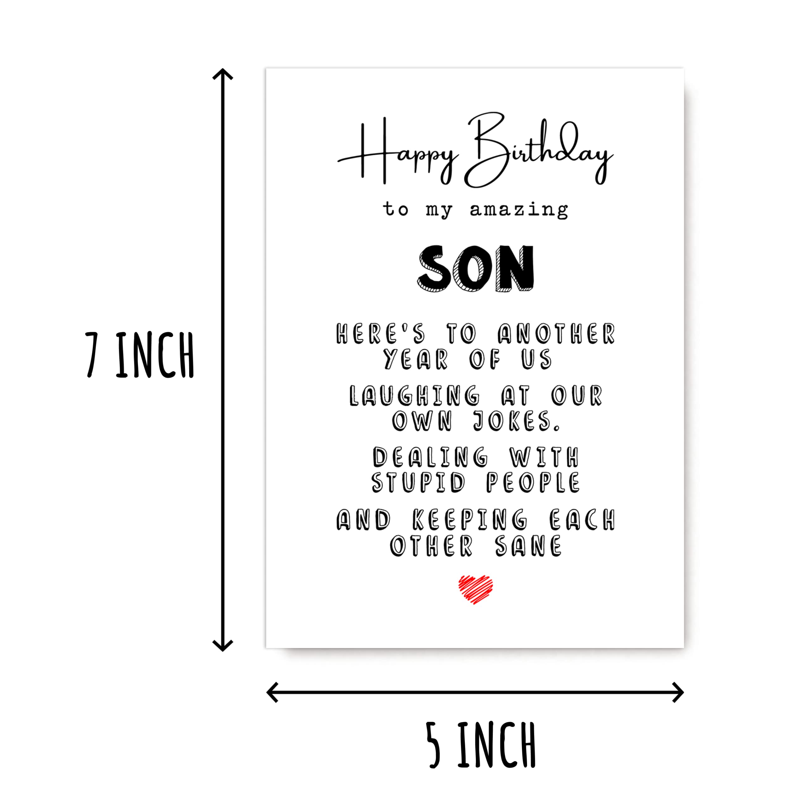 KrysDesigns Birthday Card Son - Greeting Card - For Son - Happy Birthday To My Amazing Son - Funny Card For Son - Quote Queen Cards 5 x 7 inches