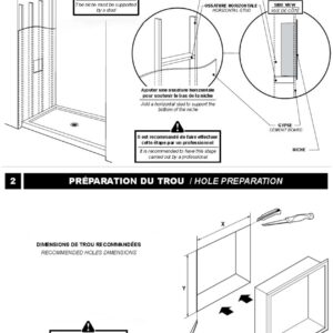 Sunrosa Brushed Nickel Shower Niche Stainless Steel, Ready for Tile, Waterproof 11.8" x 23.6" Bathroom Recessed Niche, Organizer Storage for Shampoo & Toiletry Storage