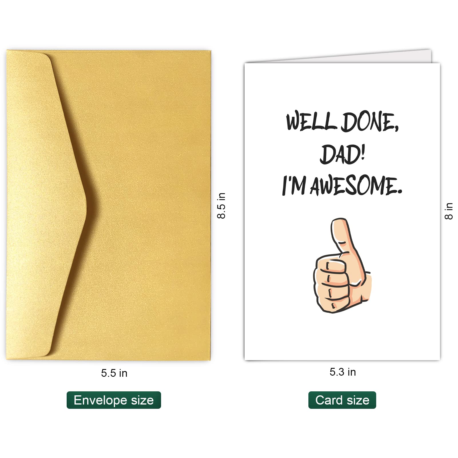 Chenive Funny Fathers Day Card, Happy Father’s Day Card from Son Daughter, Birthday Greeting Card for Daddy, Dad Thanks for Wiping My Bum