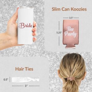 30 pc Rose Gold Bachelorette Party Favors, Accessories - Bachelorette Fanny Packs and Bride Fanny Pack - Bachelorette Party Kit with Sunglasses, Koozies, & Bridal Accessories (Rose Gold)