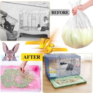 upcessory 100 pcs Disposable Cage Liners, Clear Plastic Rabbit Cage Liner Bag, Universal Toilet Film for Bunny, Hamster, Totoro, Hedgehog, Guinea Pig and Small Animals