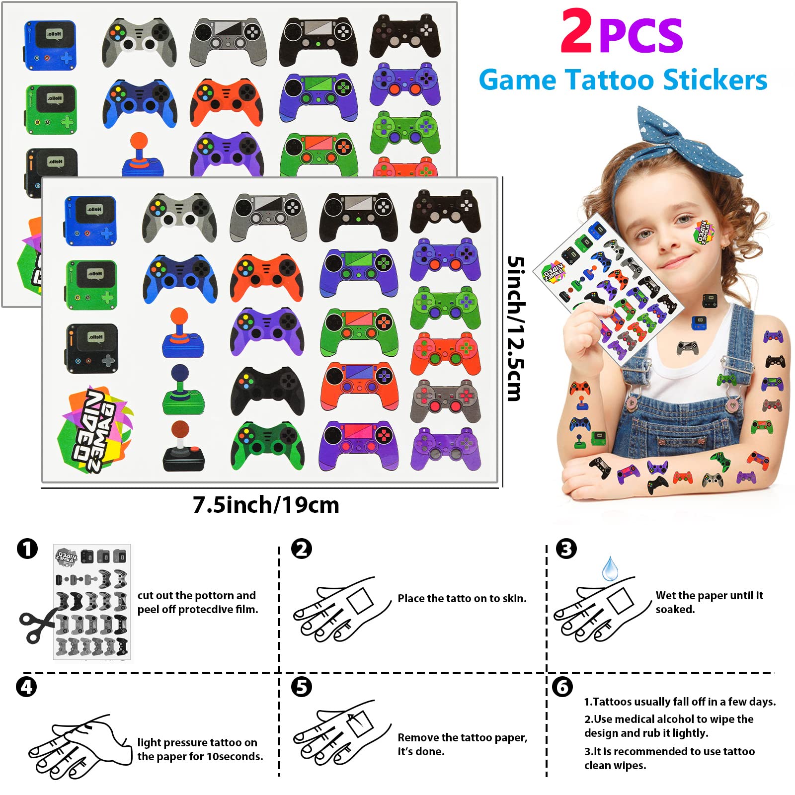 Winrayk Video Game Party Favors Gamer Birthday Supplies Kids, Invisible Ink Pen Notebook Gift Bag Stamper Bracelet Keychain Sticker Pinata Goody Stuffer Teen Girl Boy Game On Gaming Party Favors Decor