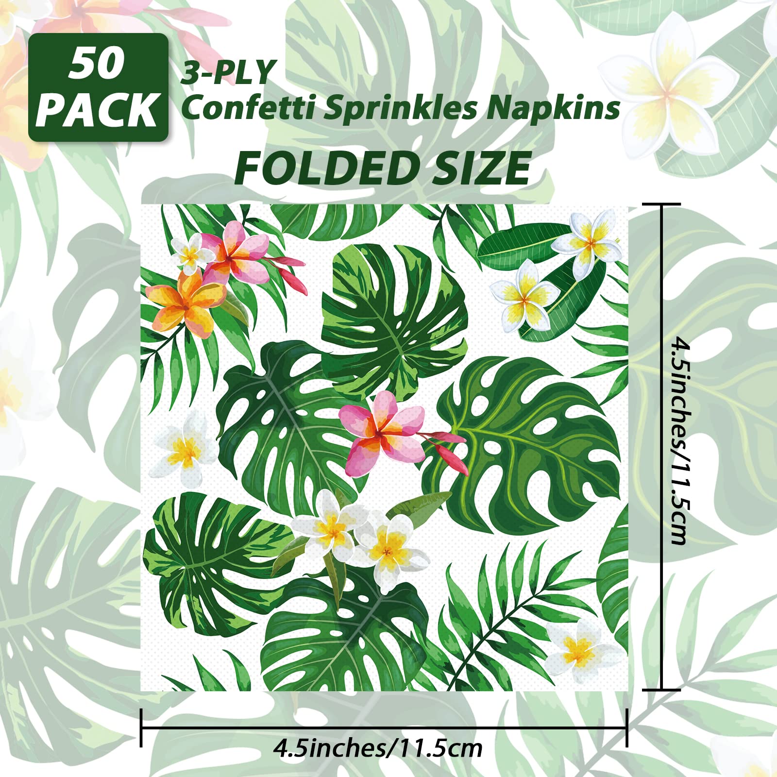 Hawaiian Luau Napkins for Aloha Happy Birthday Party Supplies Tropical Tiki Themed Luncheon Paper Napkins Disposable for Kids Baby Shower Summer Pool Beach Party Favors (50 Pack)