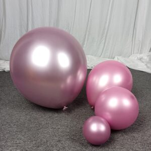 100 Pack Chrome Metallic Pink Balloons Different Sizes 18 12 10 5 Inch KIRIKOU Party Balloons for Birthday Valentines Baby Shower Bridal Wedding Party Decors