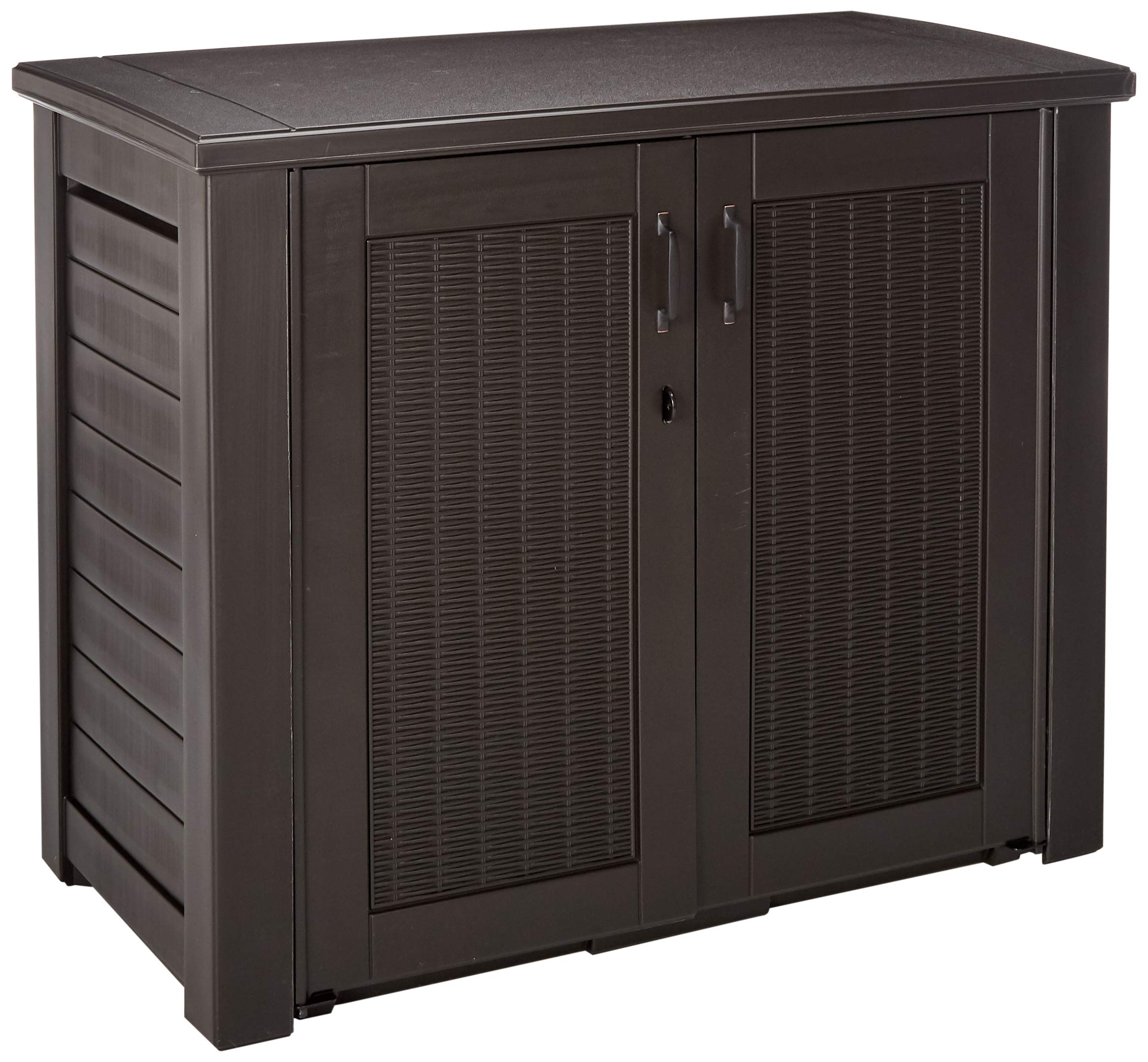 Rubbermaid 123-Gallon Storage Deck Box and Suncast 33-Gallon Trash Can Outdoor Storage Bundle