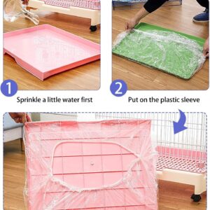 upcessory 100 pcs Disposable Cage Liners, Clear Plastic Rabbit Cage Liner Bag, Universal Toilet Film for Bunny, Hamster, Totoro, Hedgehog, Guinea Pig and Small Animals