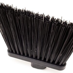 SPARTA Plastic Broom Head, Angled, Un-Flagged for Large Debris Indoor, Outdoor, Home, Restaurant, Lobby, Office, 12 Inches, Black