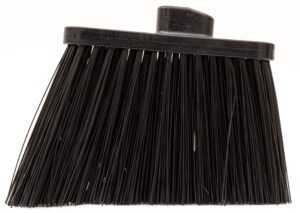 sparta plastic broom head, angled, un-flagged for large debris indoor, outdoor, home, restaurant, lobby, office, 12 inches, black