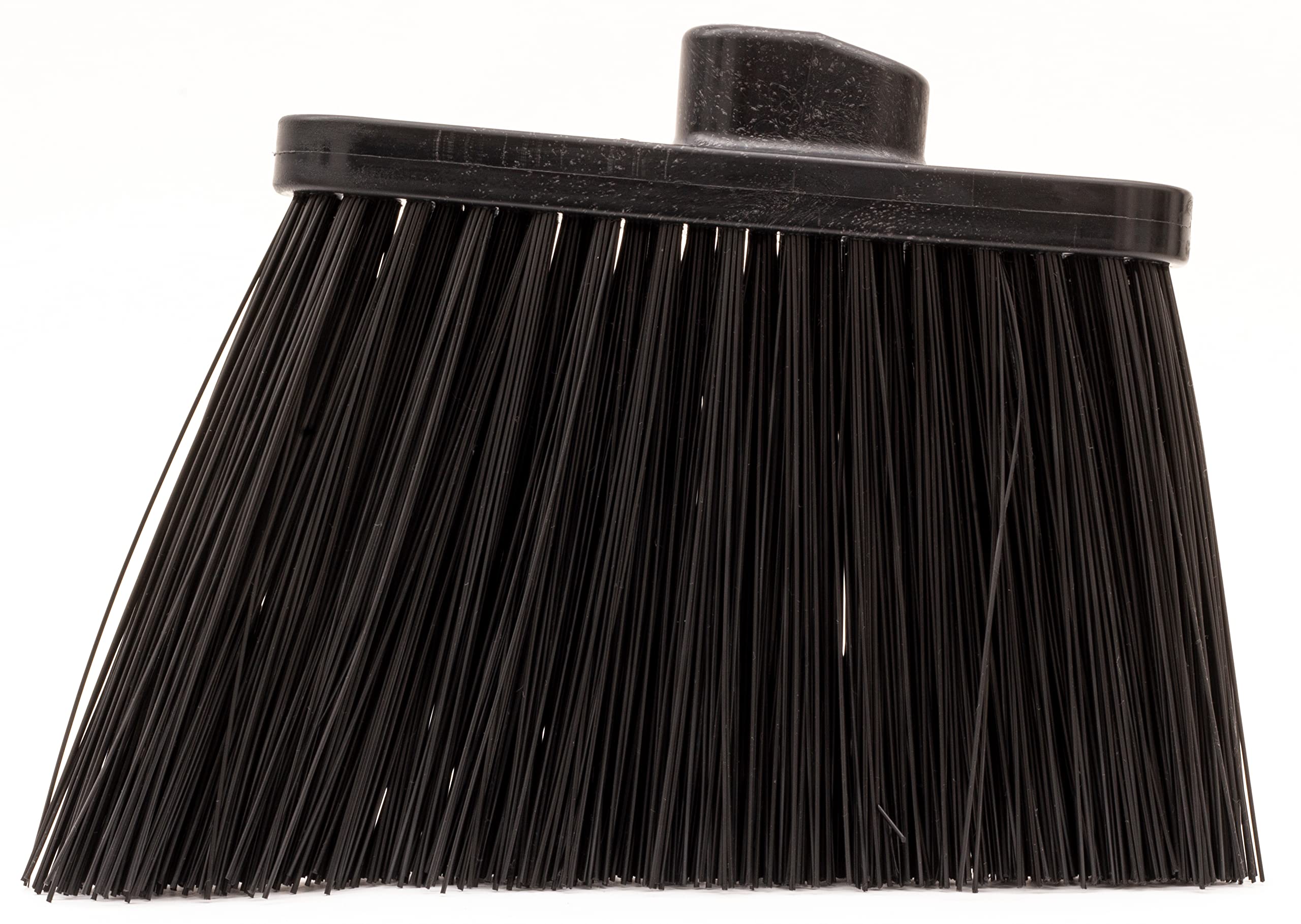 SPARTA Plastic Broom Head, Angled, Un-Flagged for Large Debris Indoor, Outdoor, Home, Restaurant, Lobby, Office, 12 Inches, Black