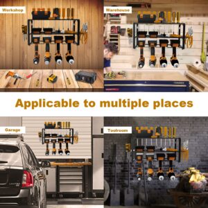 Mutilife Power Tool Organizer Heavy Duty Electric Drill Holder 3 Layers Cordless Drill Rack Holds Drill Storage Rack Wall Mount for 4 packsHandheld Power Tools Gifts for men