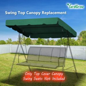 YardGrow 65''x45'' Patio Swing Canopy Replacement Cover Swing Replacement Canopy Top Cover Garden Outdoor, Canopy ONLY (Green)